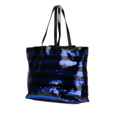 Sequined Satin Stripes Tote
