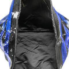 Sequined Satin Stripes Tote