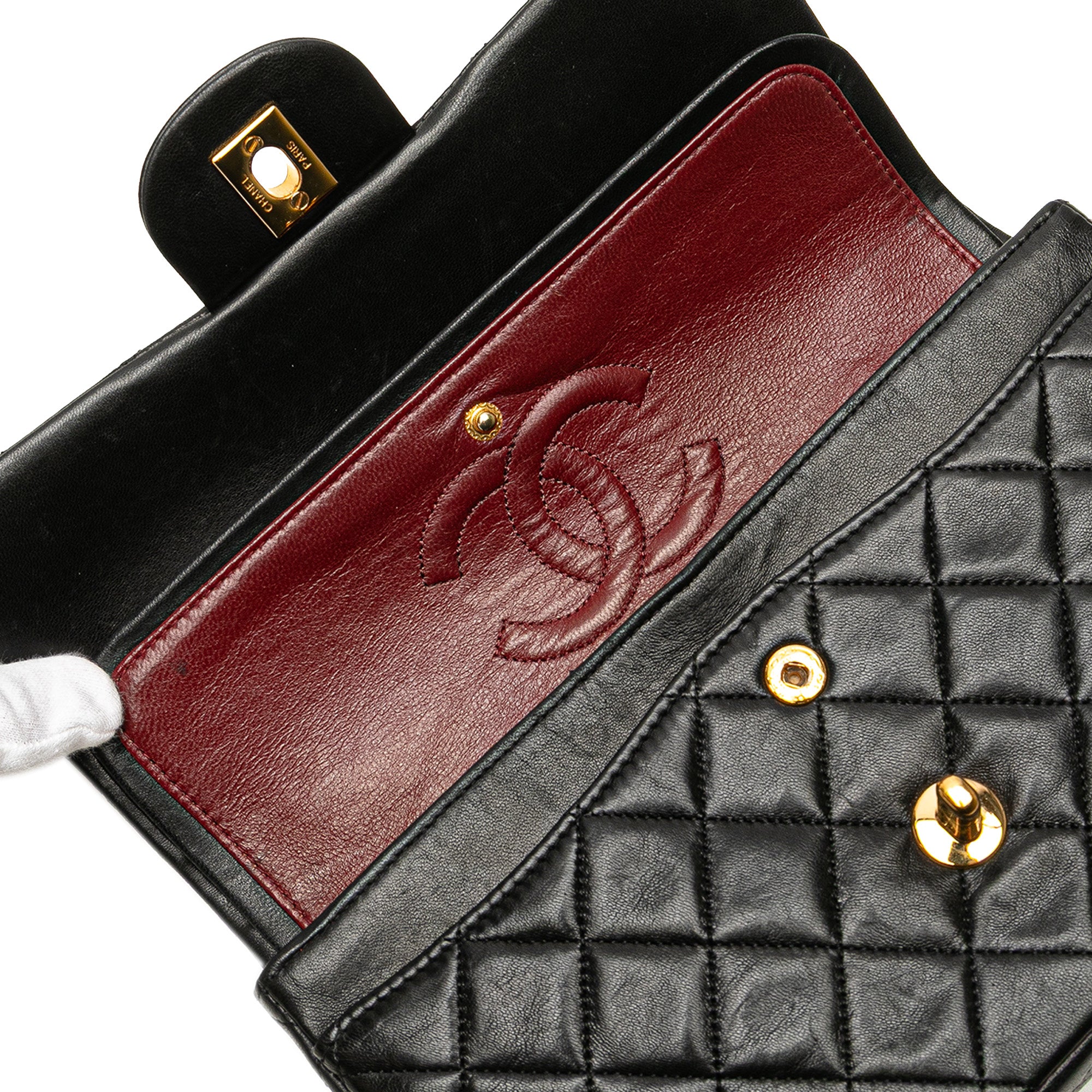 Small Classic Lambskin Double Flap