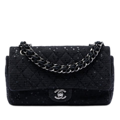 Medium Classic Tweed Sequin Double Flap