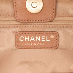 CC Grained Calfskin Wooden Handle Tote