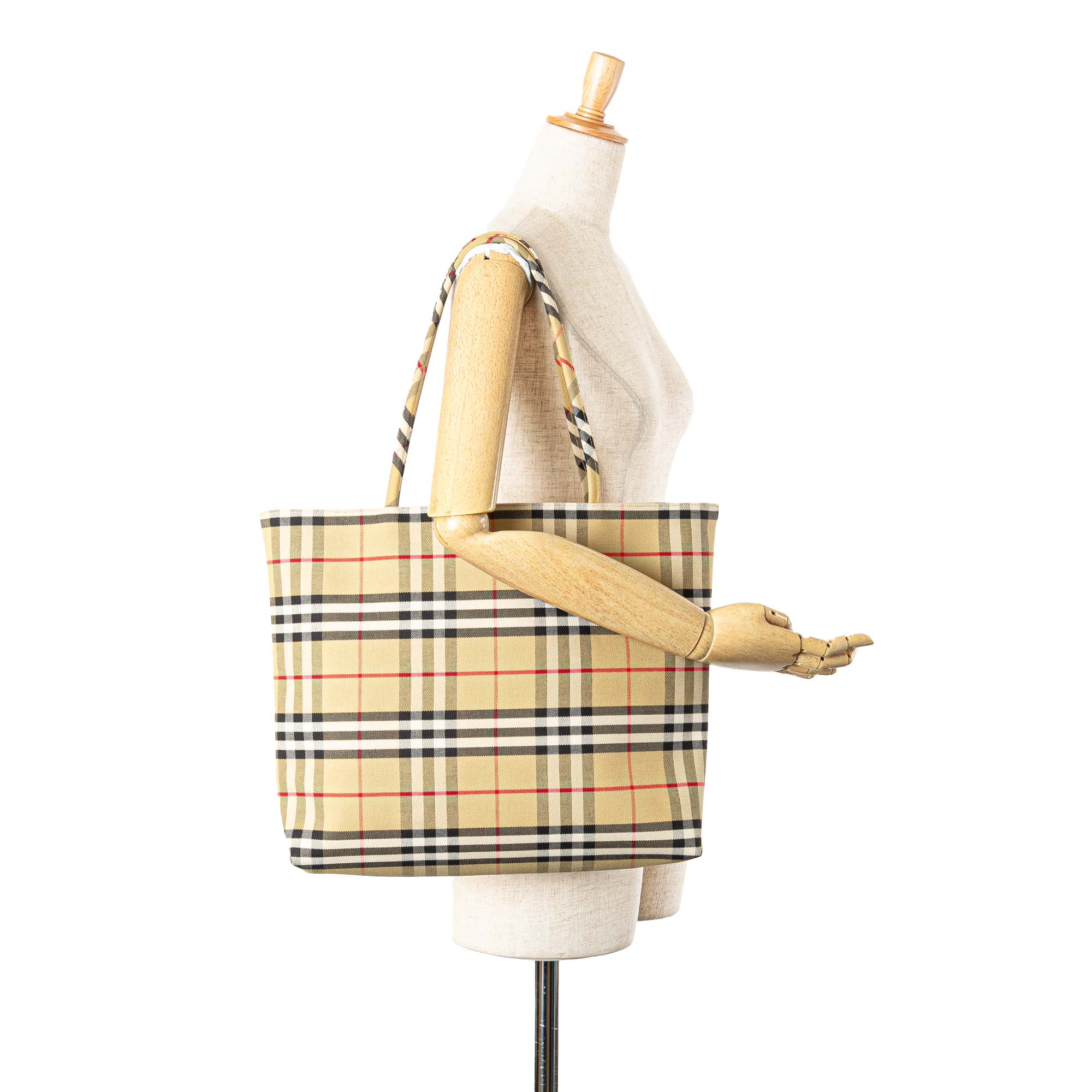 House Check Canvas Tote