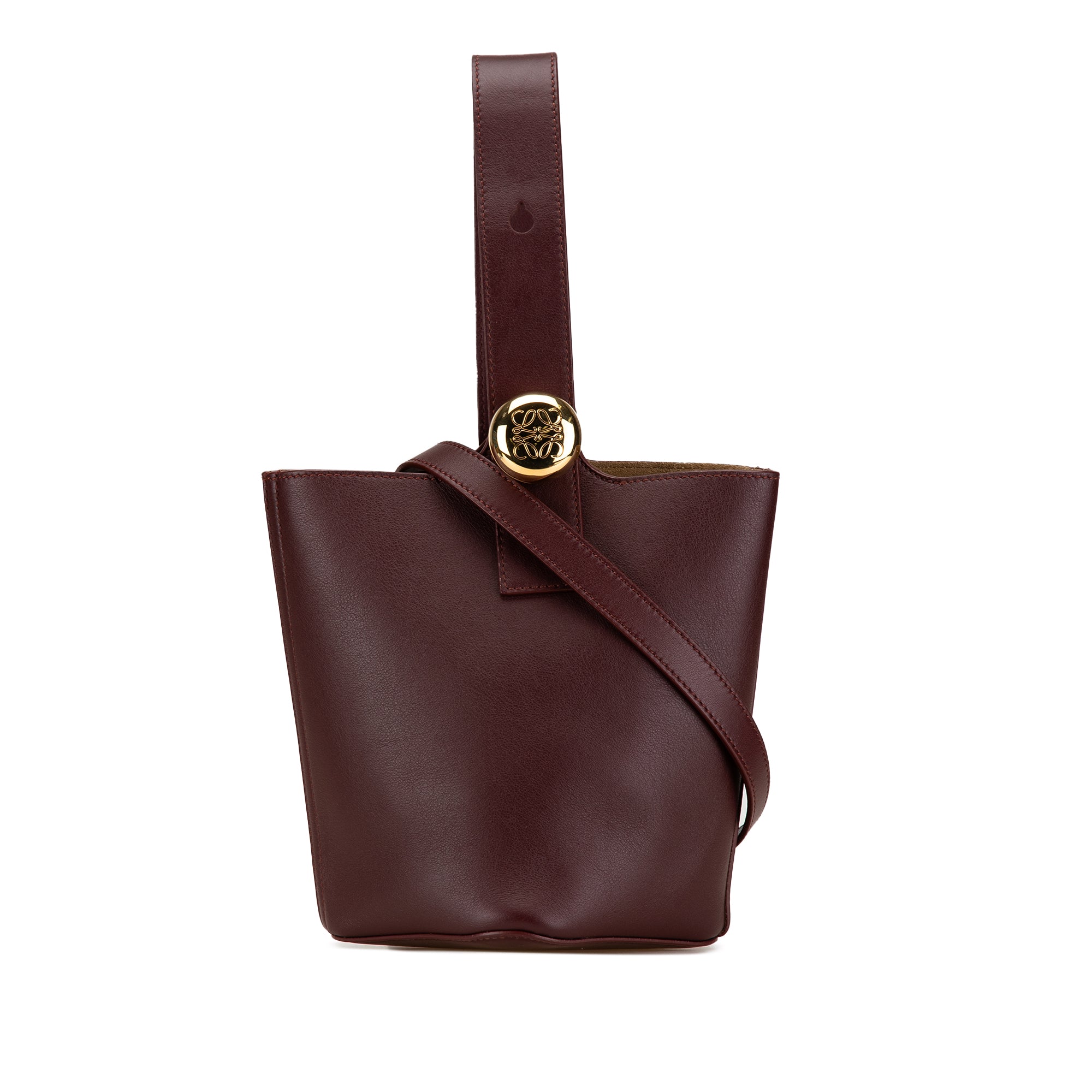 Mini Calfskin Pebble Bucket Bag