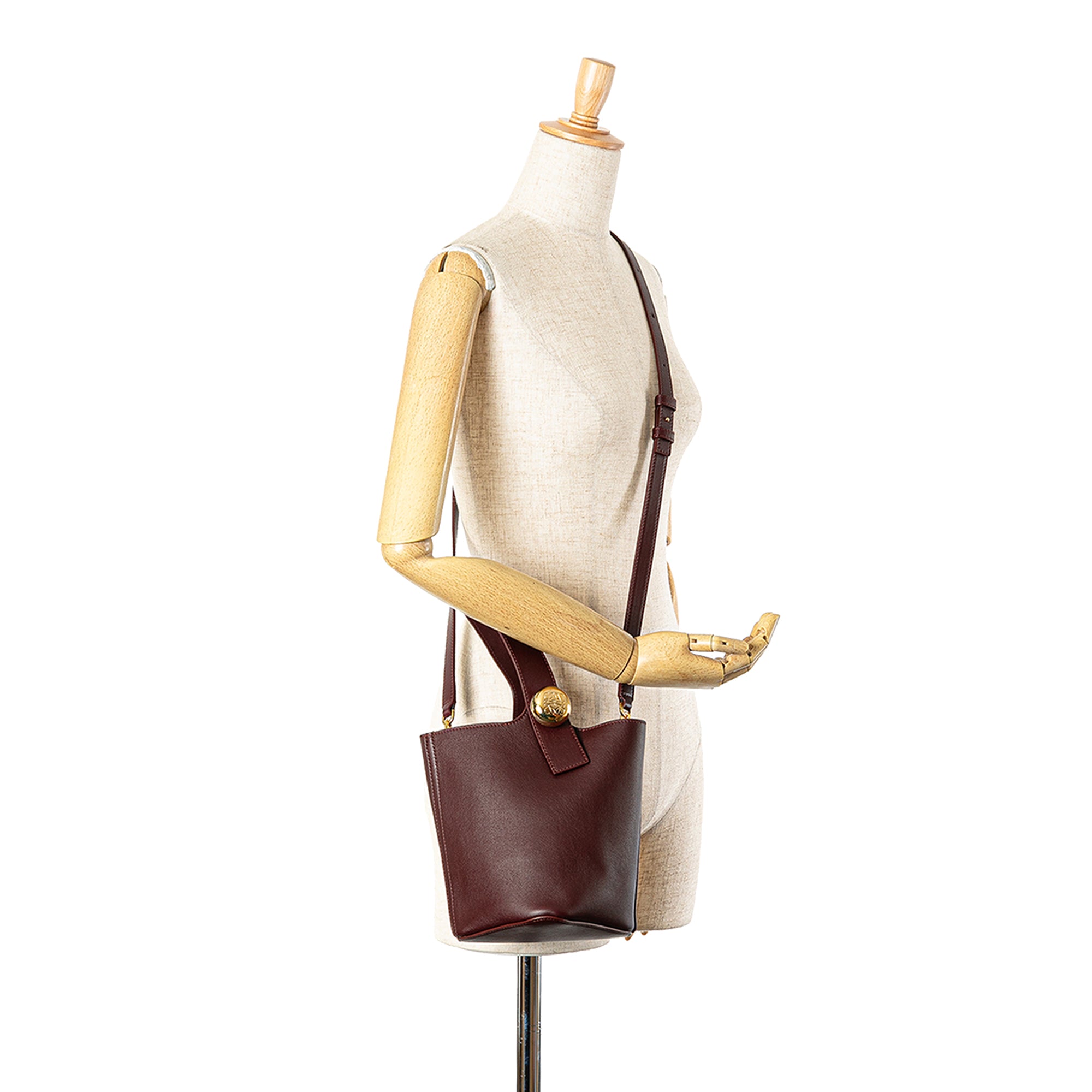 Mini Calfskin Pebble Bucket Bag