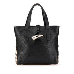 House Check Trimmed Leather Handbag