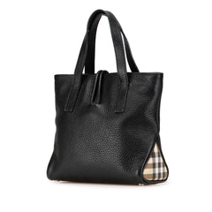 House Check Trimmed Leather Handbag