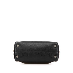 House Check Trimmed Leather Handbag