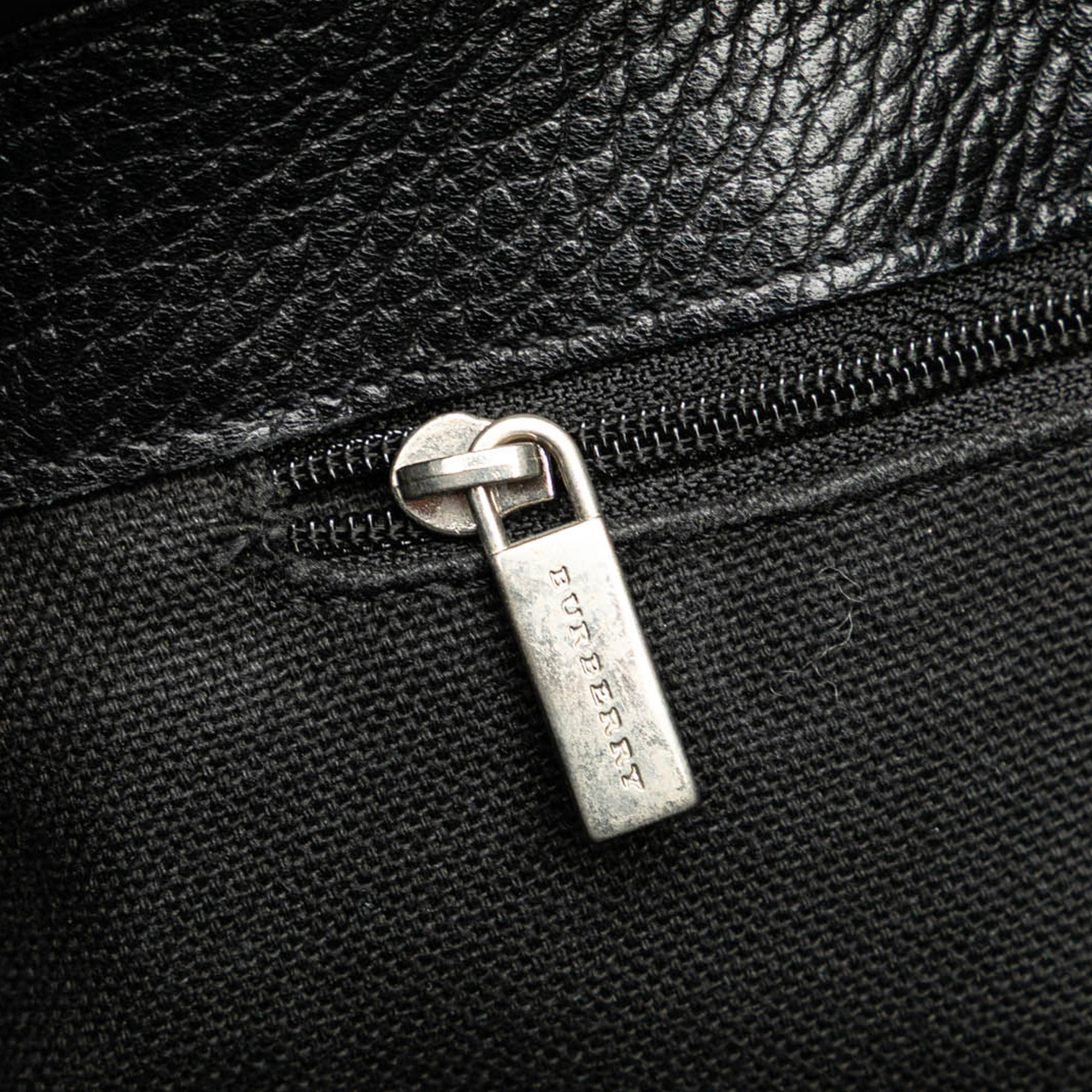 House Check Trimmed Leather Handbag