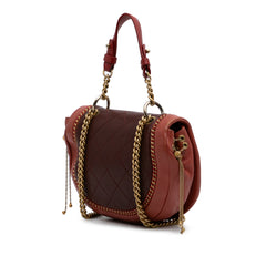 Small Quilted Lambskin Chain Detail Saddle Bag