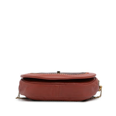 Small Quilted Lambskin Chain Detail Saddle Bag
