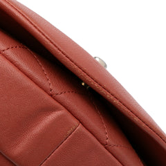 Small Quilted Lambskin Chain Detail Saddle Bag