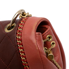 Small Quilted Lambskin Chain Detail Saddle Bag