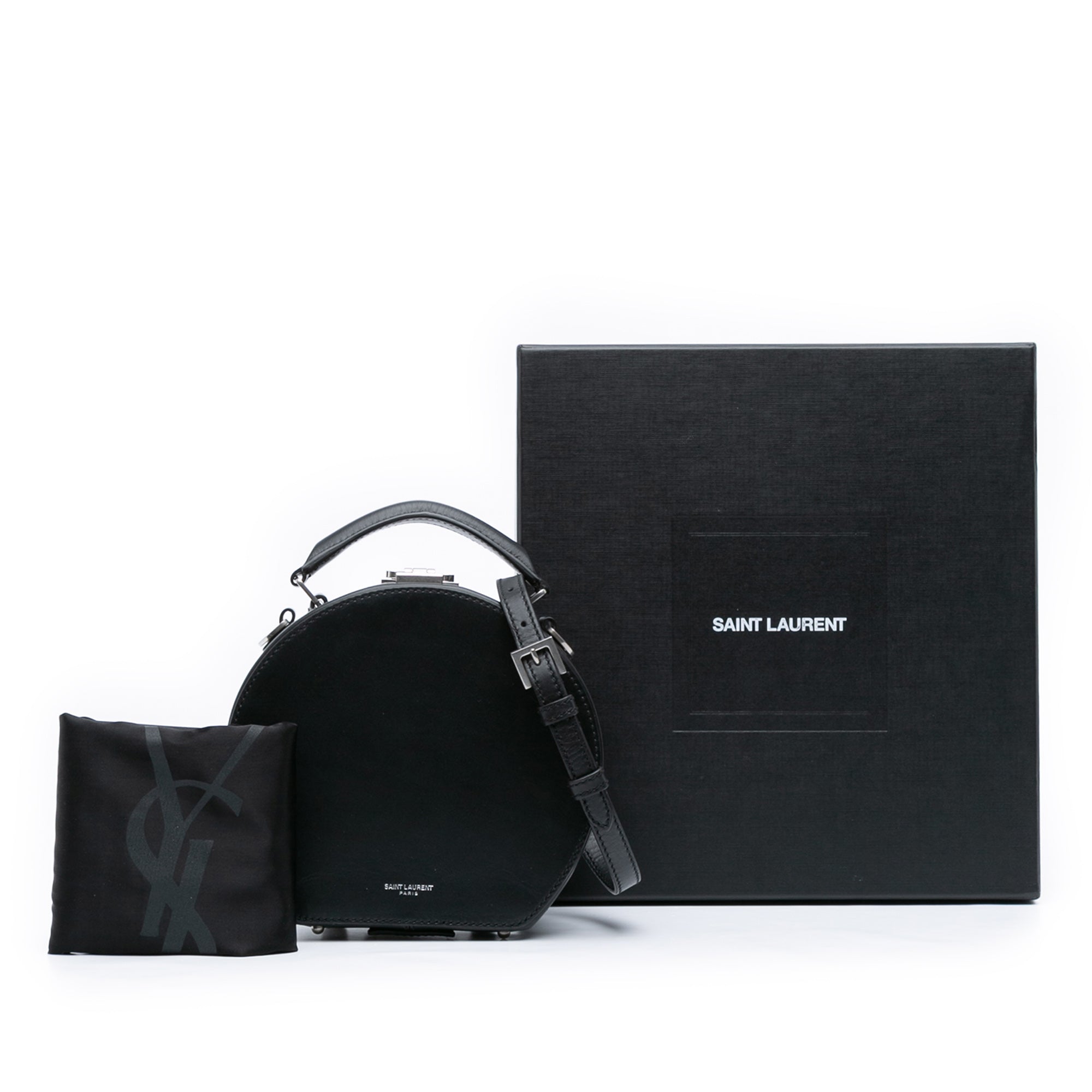 Small Leather Mica Hatbox Satchel