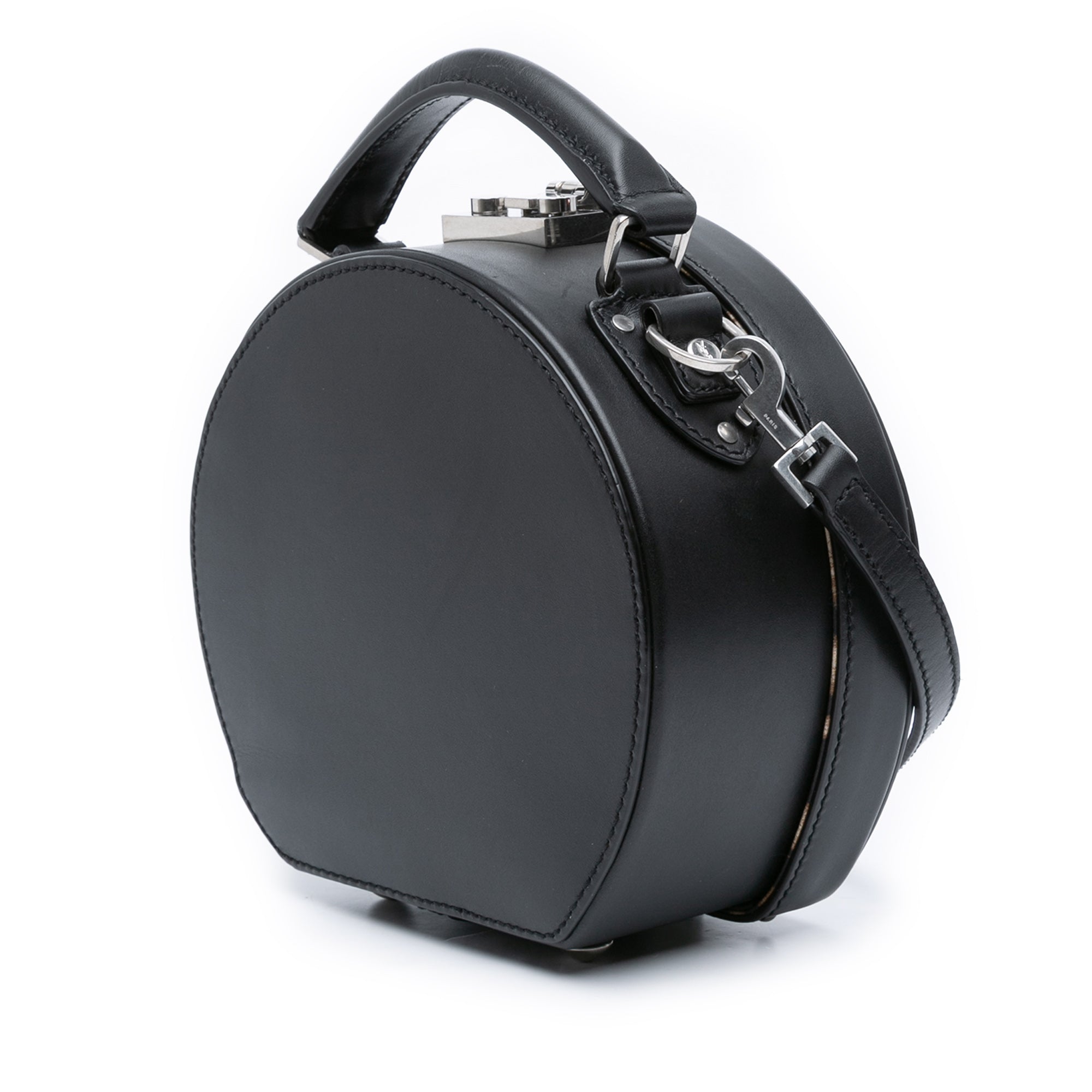 Small Leather Mica Hatbox Satchel