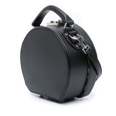 Small Leather Mica Hatbox Satchel