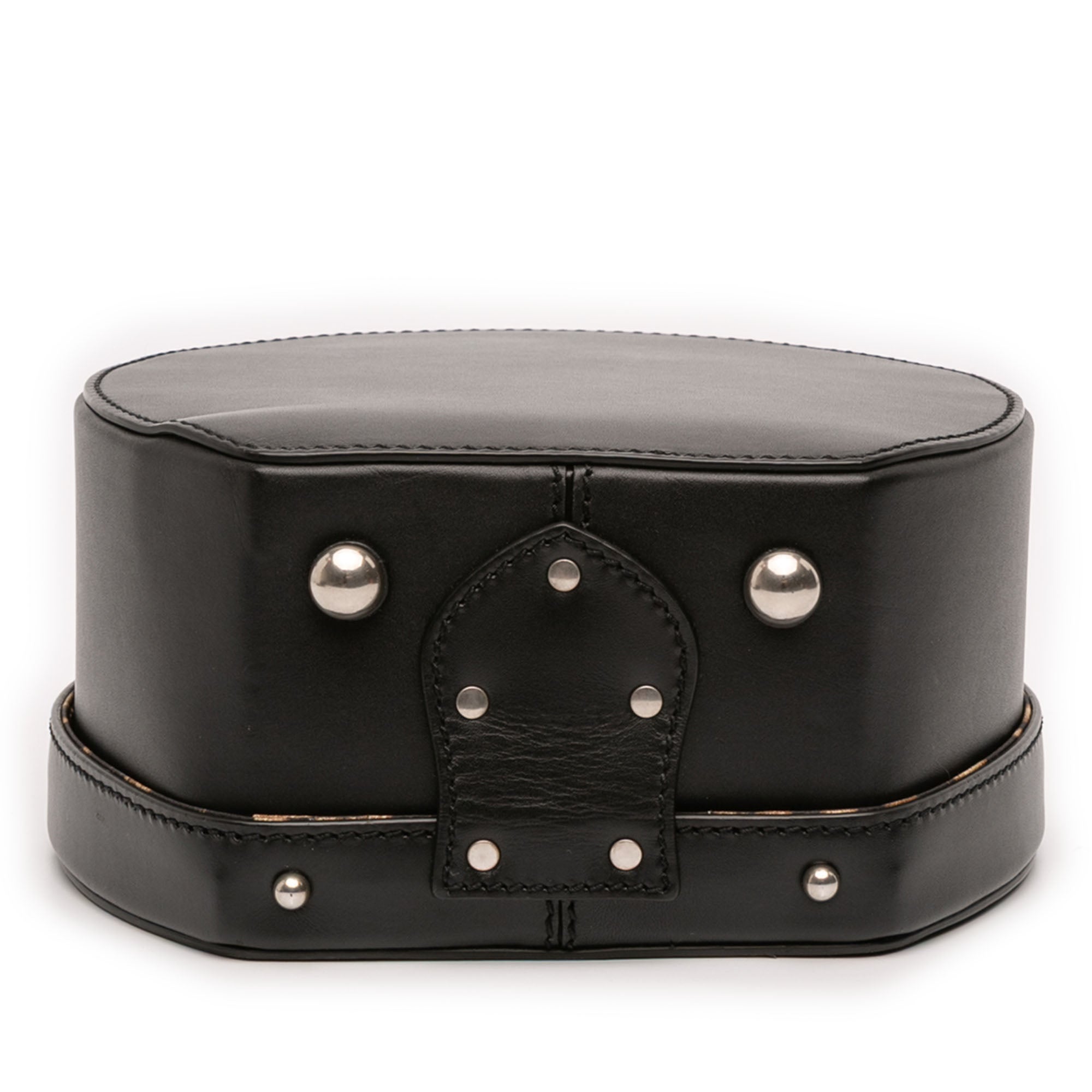 Small Leather Mica Hatbox Satchel