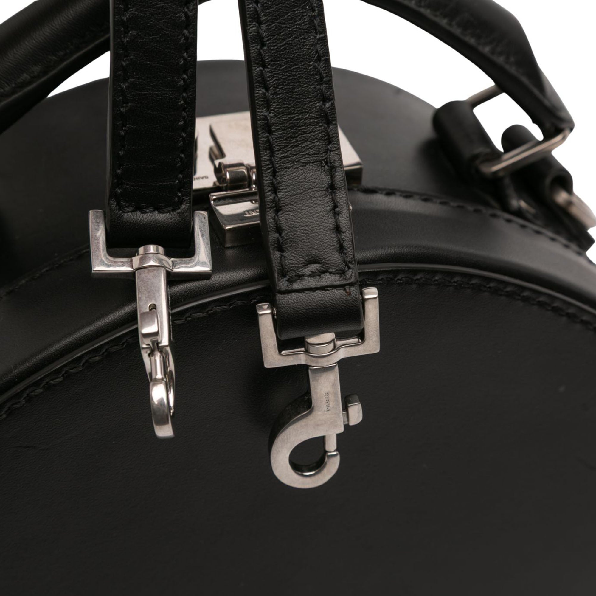 Small Leather Mica Hatbox Satchel