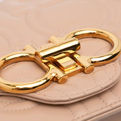 Quilted Leather Gancini Flap Shoulder Bag