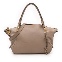 Medium Calfskin and Suede Owen Satchel