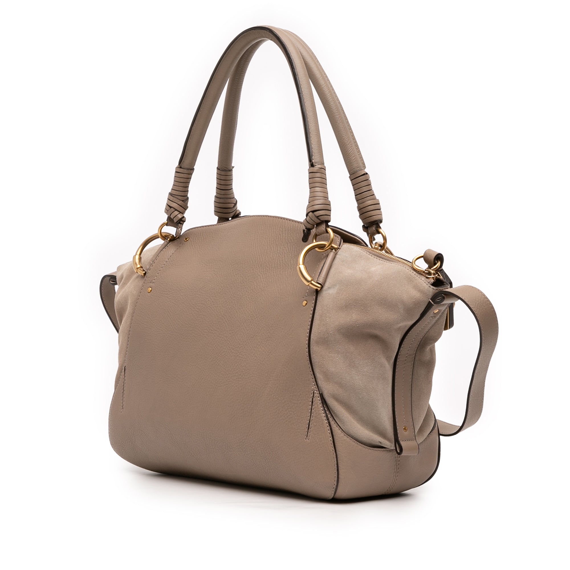 Medium Calfskin and Suede Owen Satchel