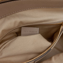 Medium Calfskin and Suede Owen Satchel