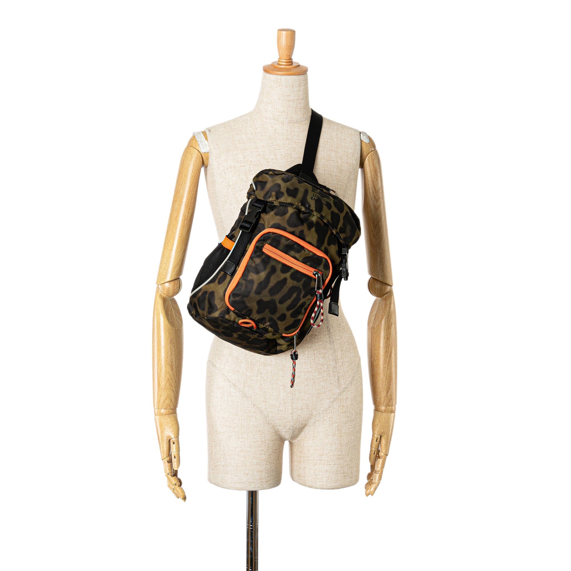 Nylon Leopard Print Leo Sling Backpack