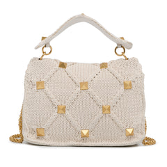 Large Knit Roman Stud Satchel