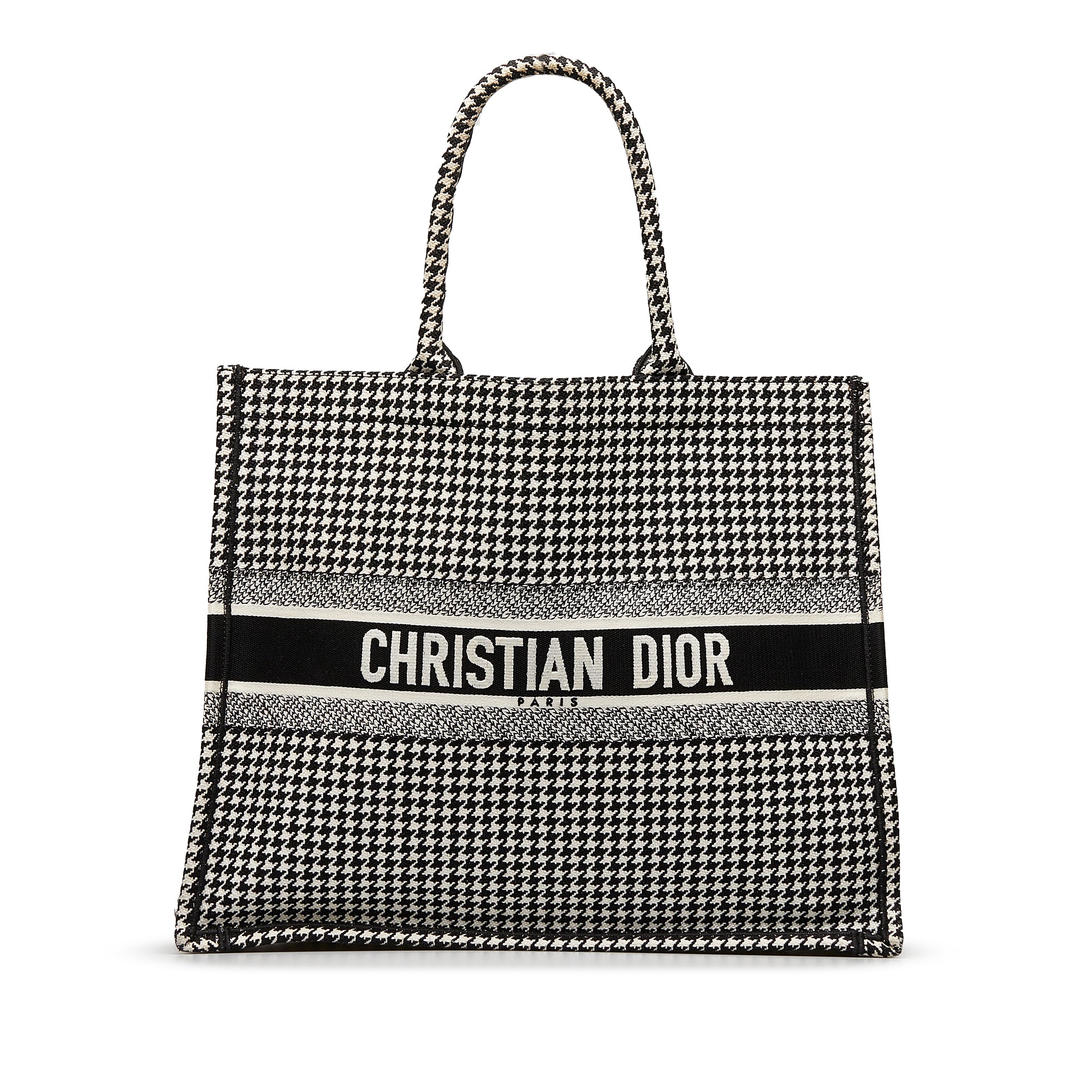 Large Houndstooth Book Tote