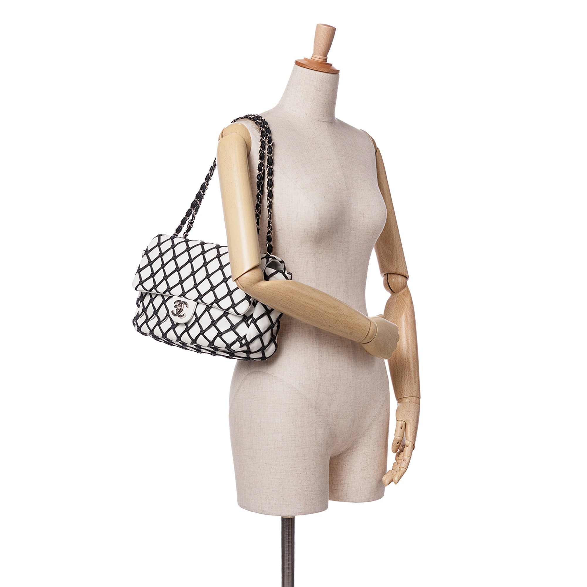 Jumbo Calfskin Canebiers Net Flap