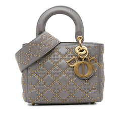 Small Lambskin Cannage Studded Supple Lady Dior