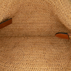 Raffia Cuir Triomphe Zip Pouch