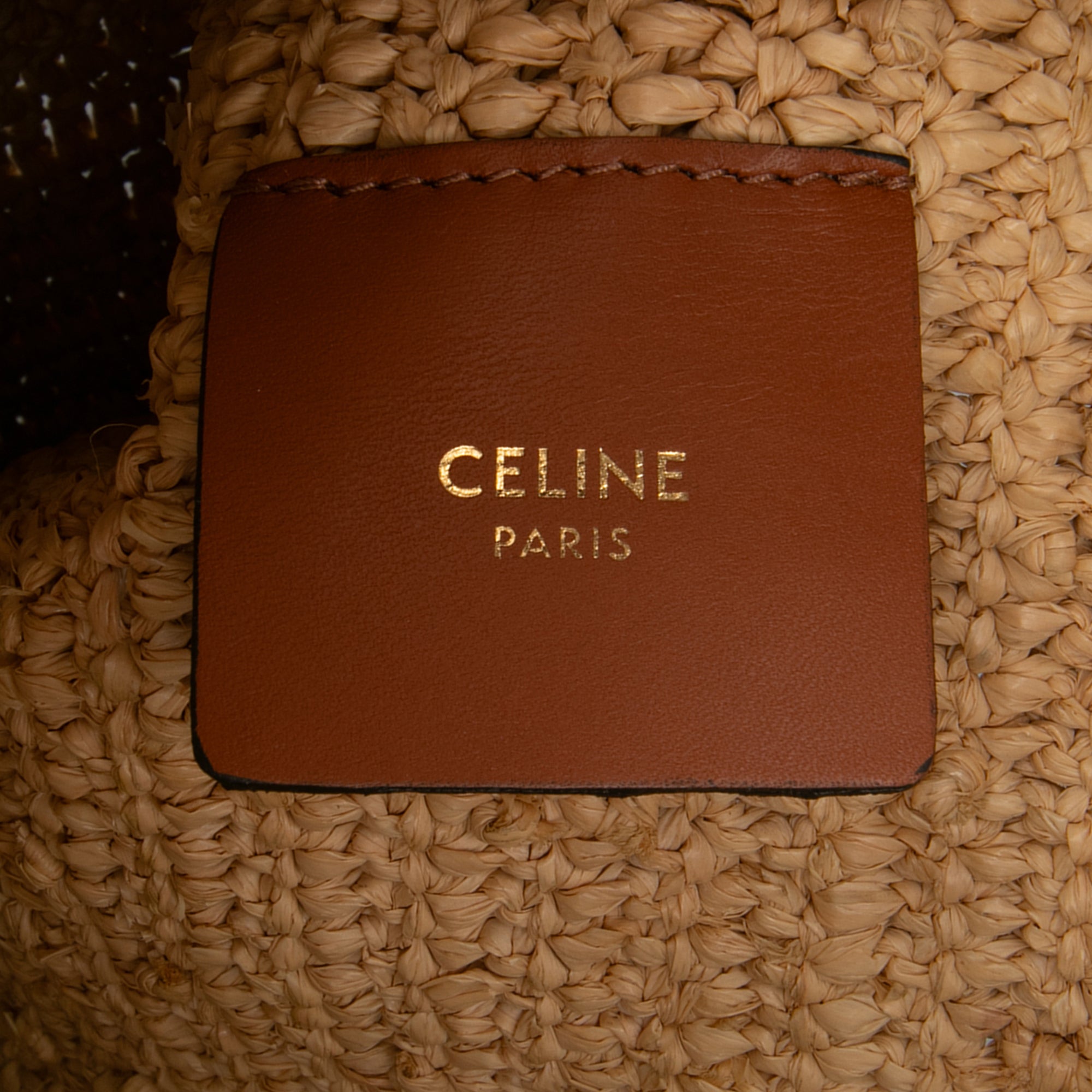 Raffia Cuir Triomphe Zip Pouch