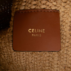 Raffia Cuir Triomphe Zip Pouch
