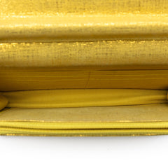 CC Quilted Metallic Fabric Wallet On Chain