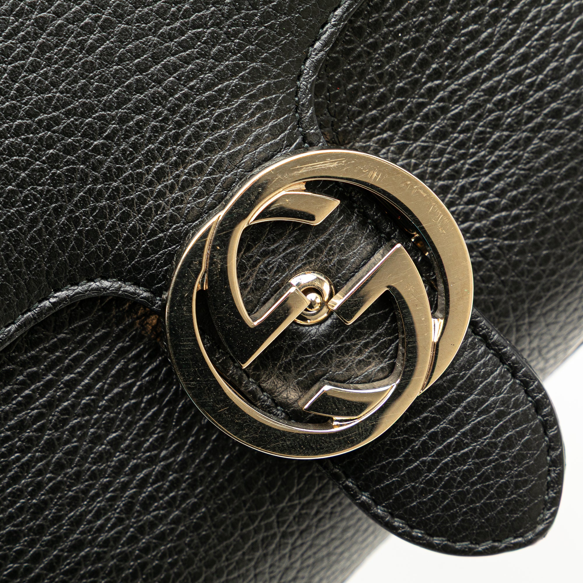 Small Dollar Calf Interlocking G Satchel