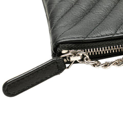 Large Diagonal Chevron Calfskin Tassel O Case Clutch