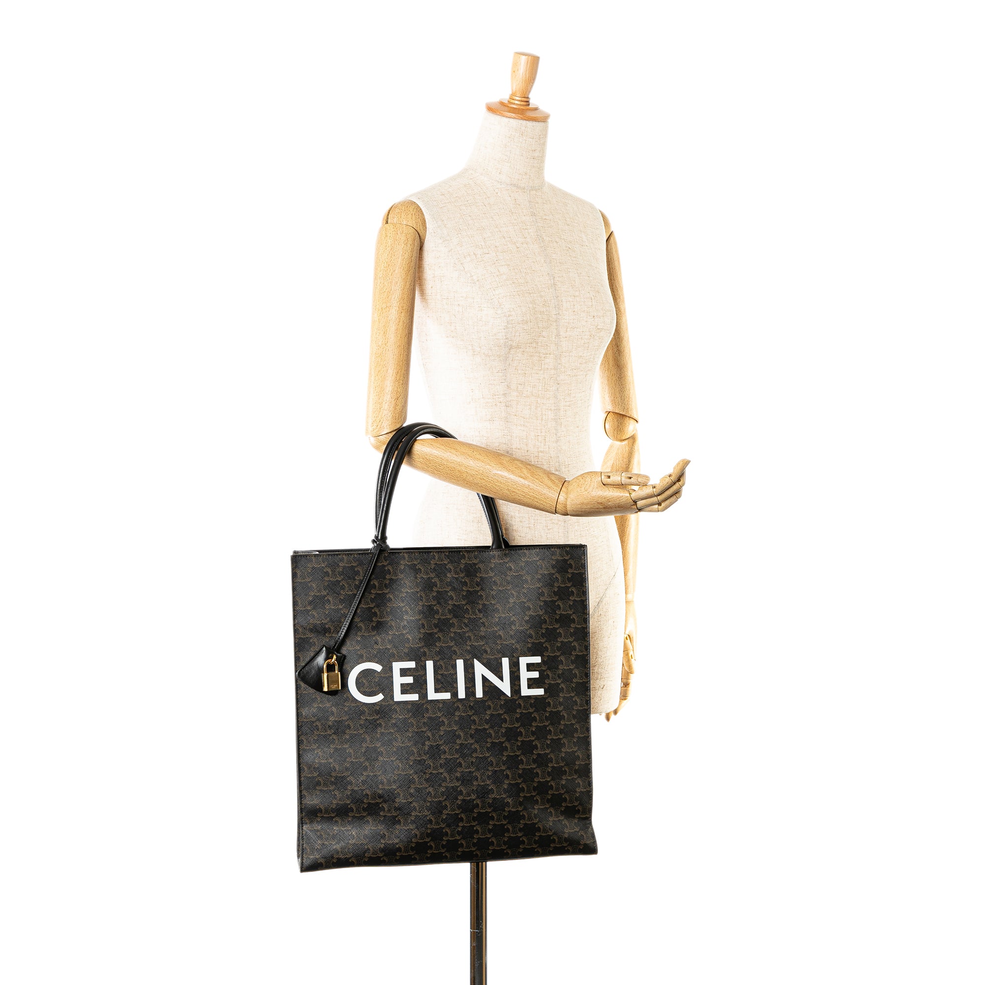 Large Triomphe Coated Canvas Cabas Vertical Tote