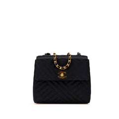 Mini Square Diagonal Quilted Satin Single Flap