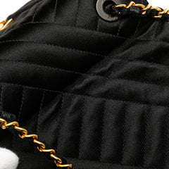 Mini Square Diagonal Quilted Satin Single Flap