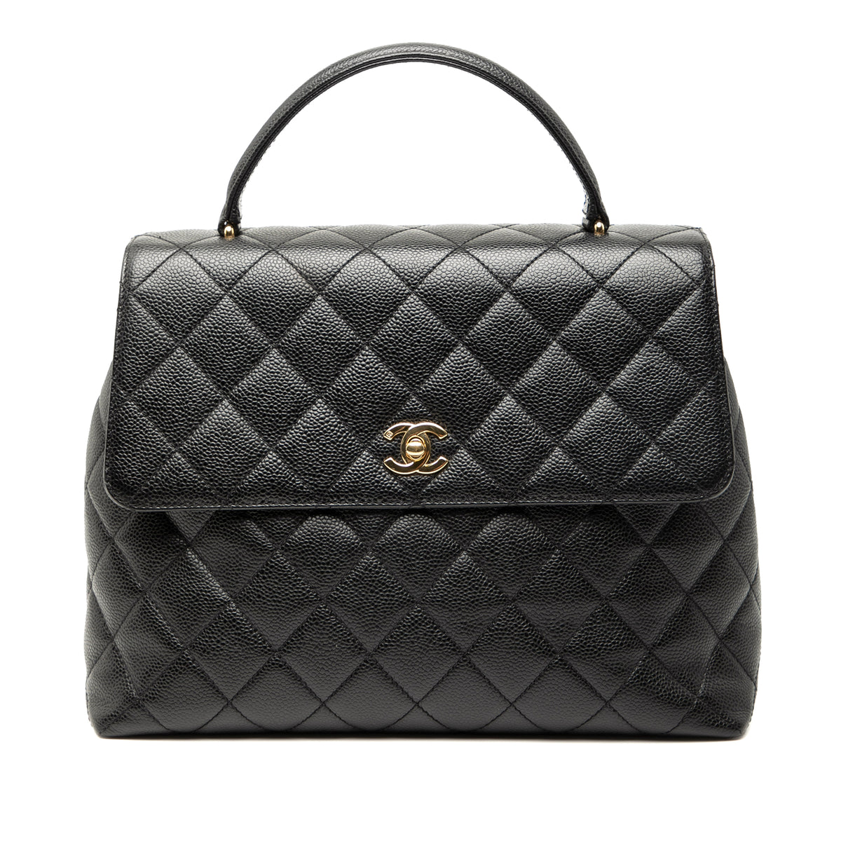 CC Quilted Caviar Kelly Top Handle Bag