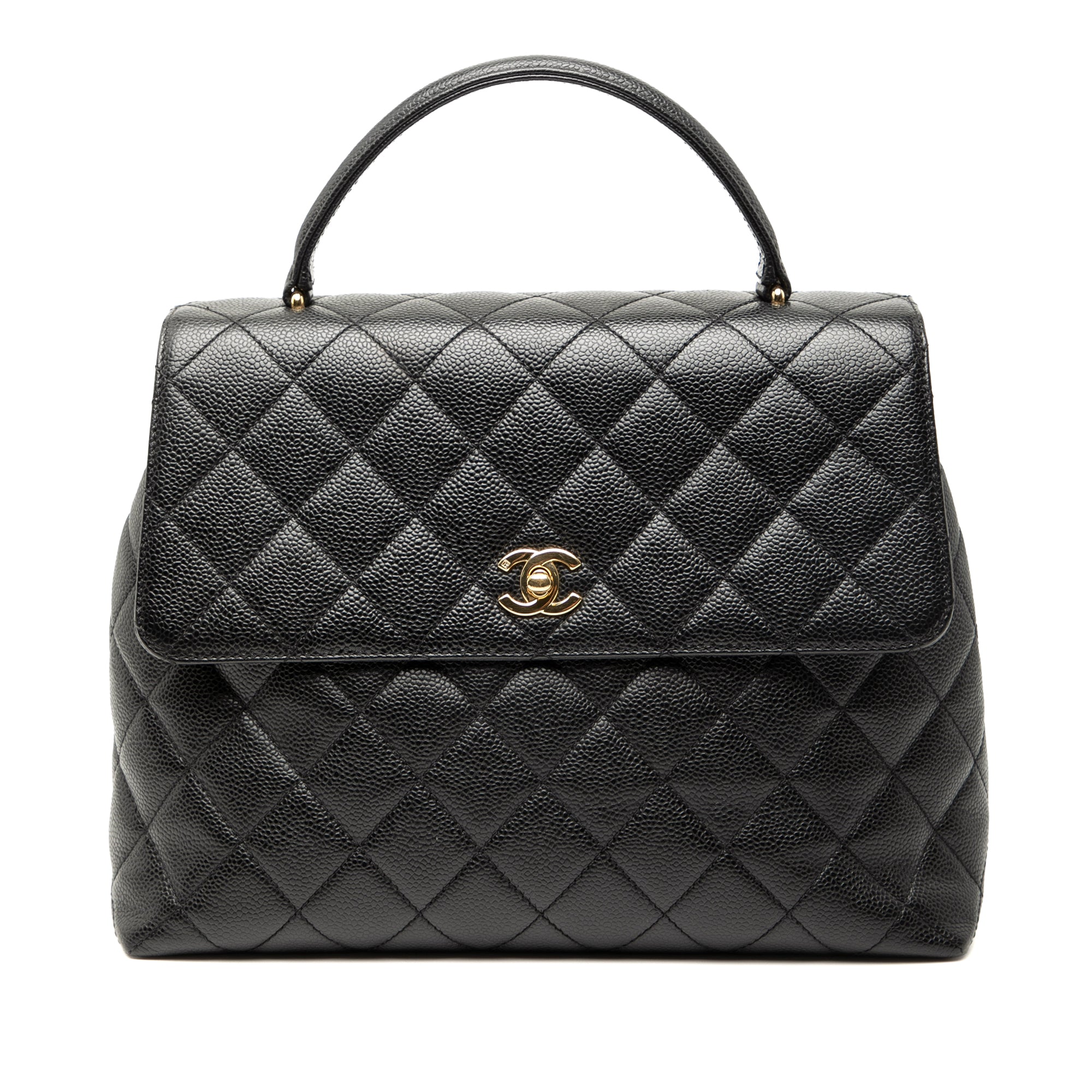 CC Quilted Caviar Kelly Top Handle Bag