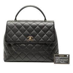 CC Quilted Caviar Kelly Top Handle Bag