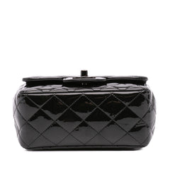 Mini Square Classic Patent So Black Single Flap