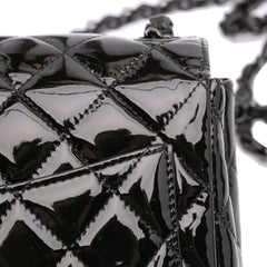 Mini Square Classic Patent So Black Single Flap