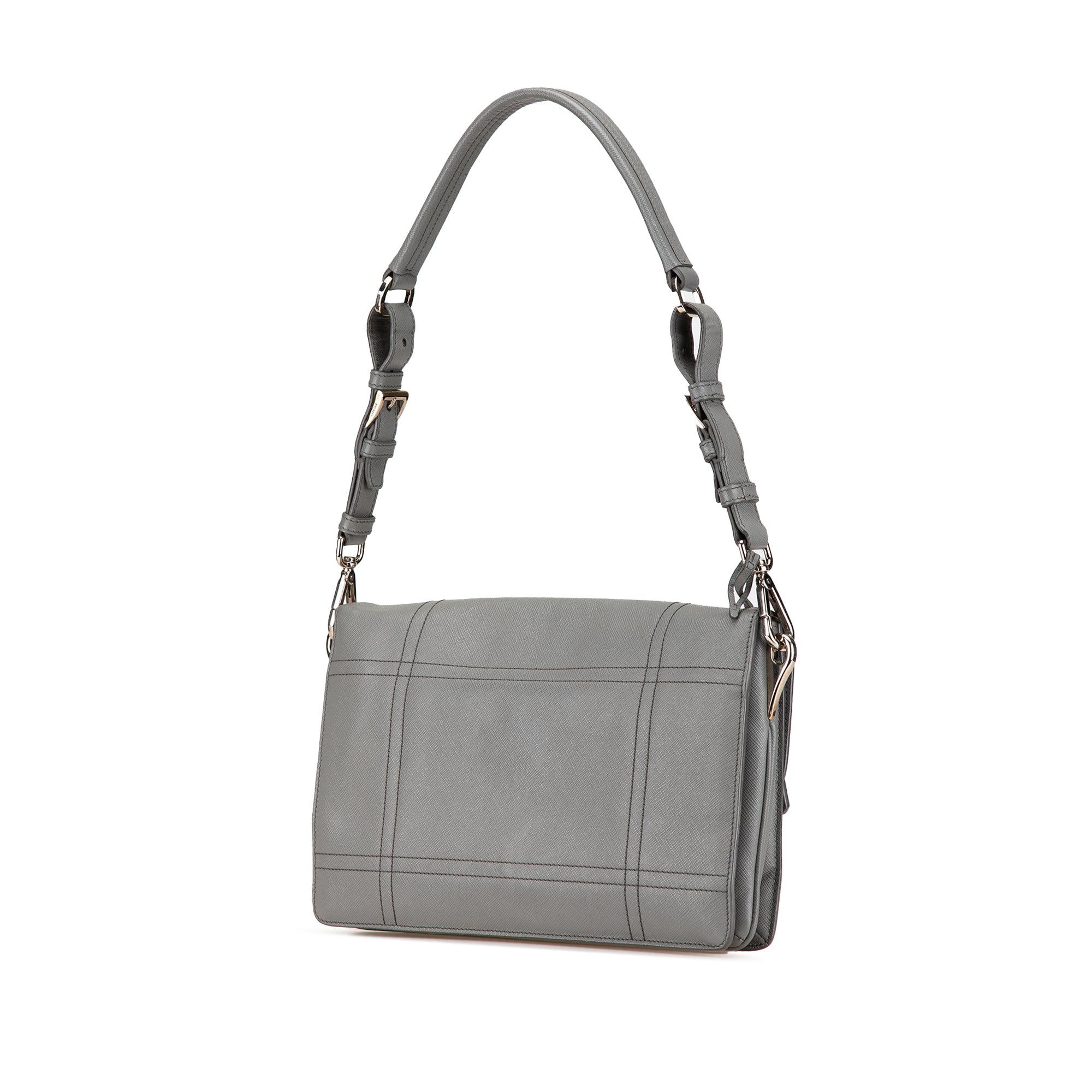 Saffiano Soft Stitched Sound Lock Shoulder Bag