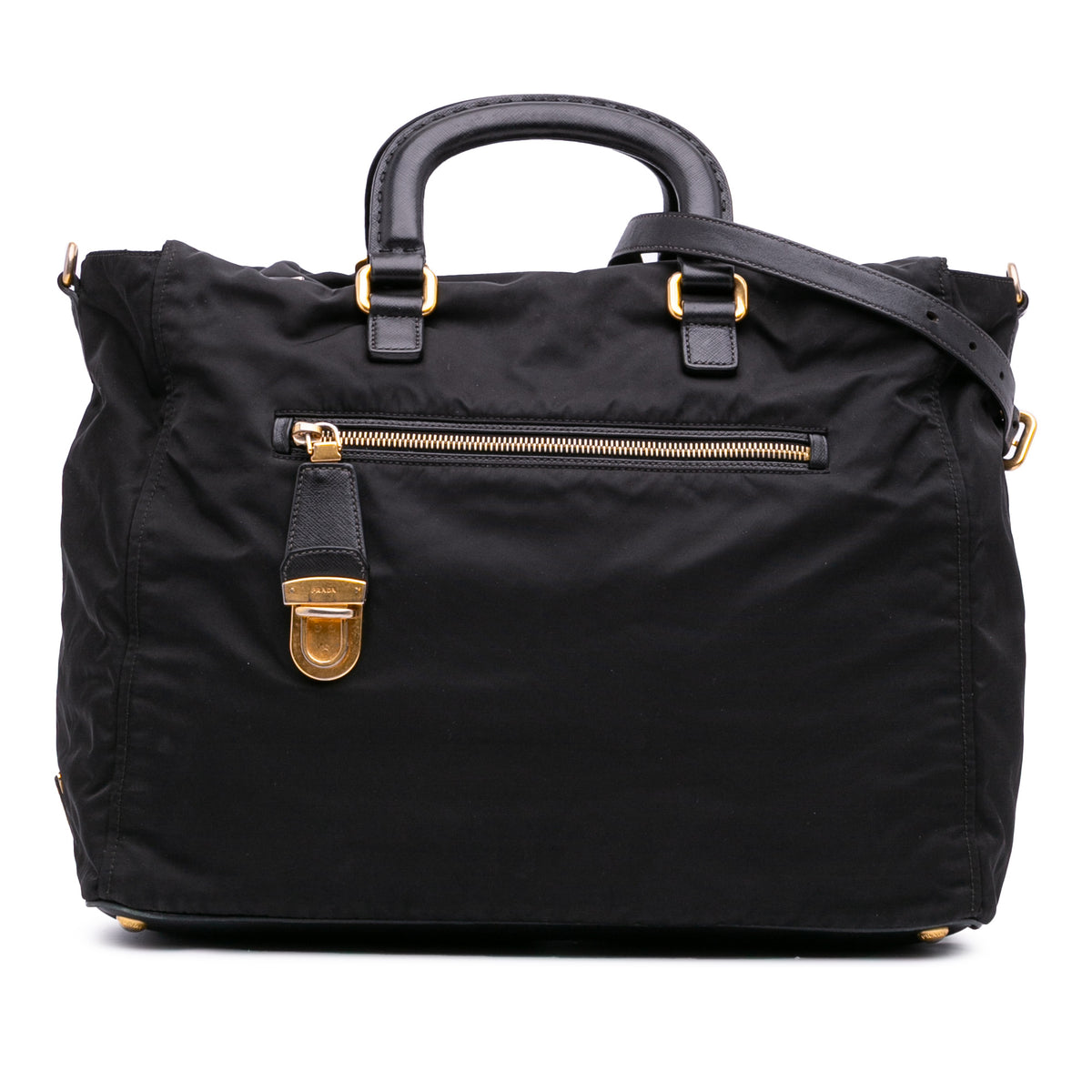 Saffiano Trimmed Tessuto Satchel