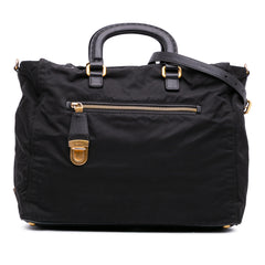 Saffiano Trimmed Tessuto Satchel