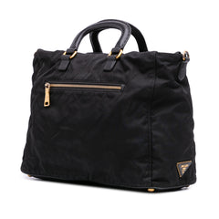 Saffiano Trimmed Tessuto Satchel