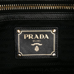 Saffiano Trimmed Tessuto Satchel