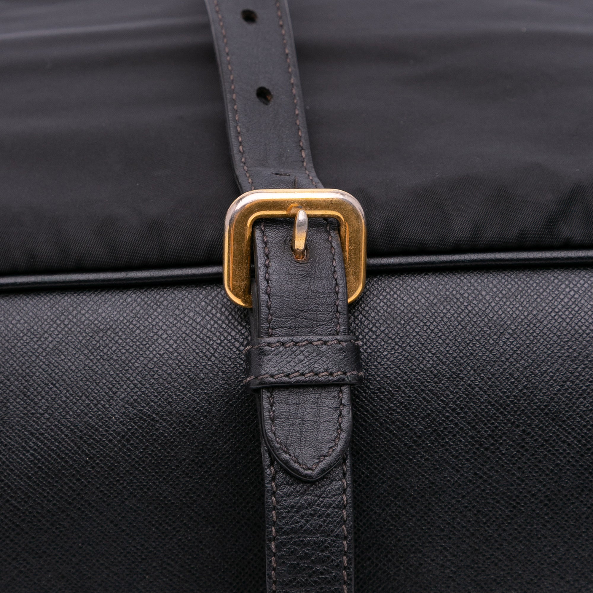Saffiano Trimmed Tessuto Satchel